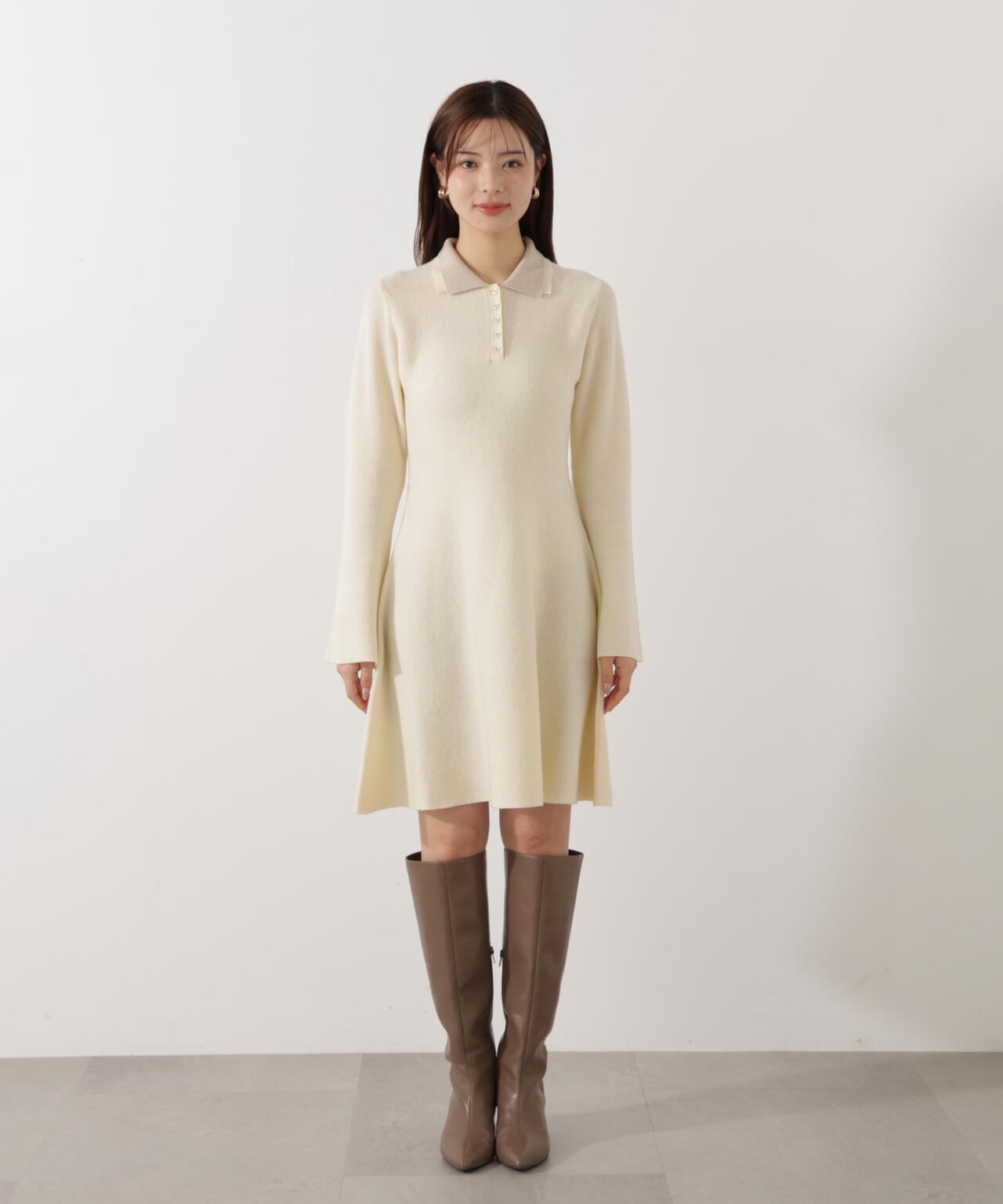 《EDIT COLOGNE》ポロミニニットワンピース