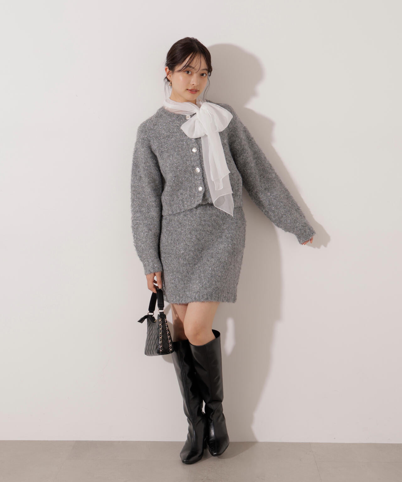 《EDIT COLOGNE》サイドリボンニットSETUP