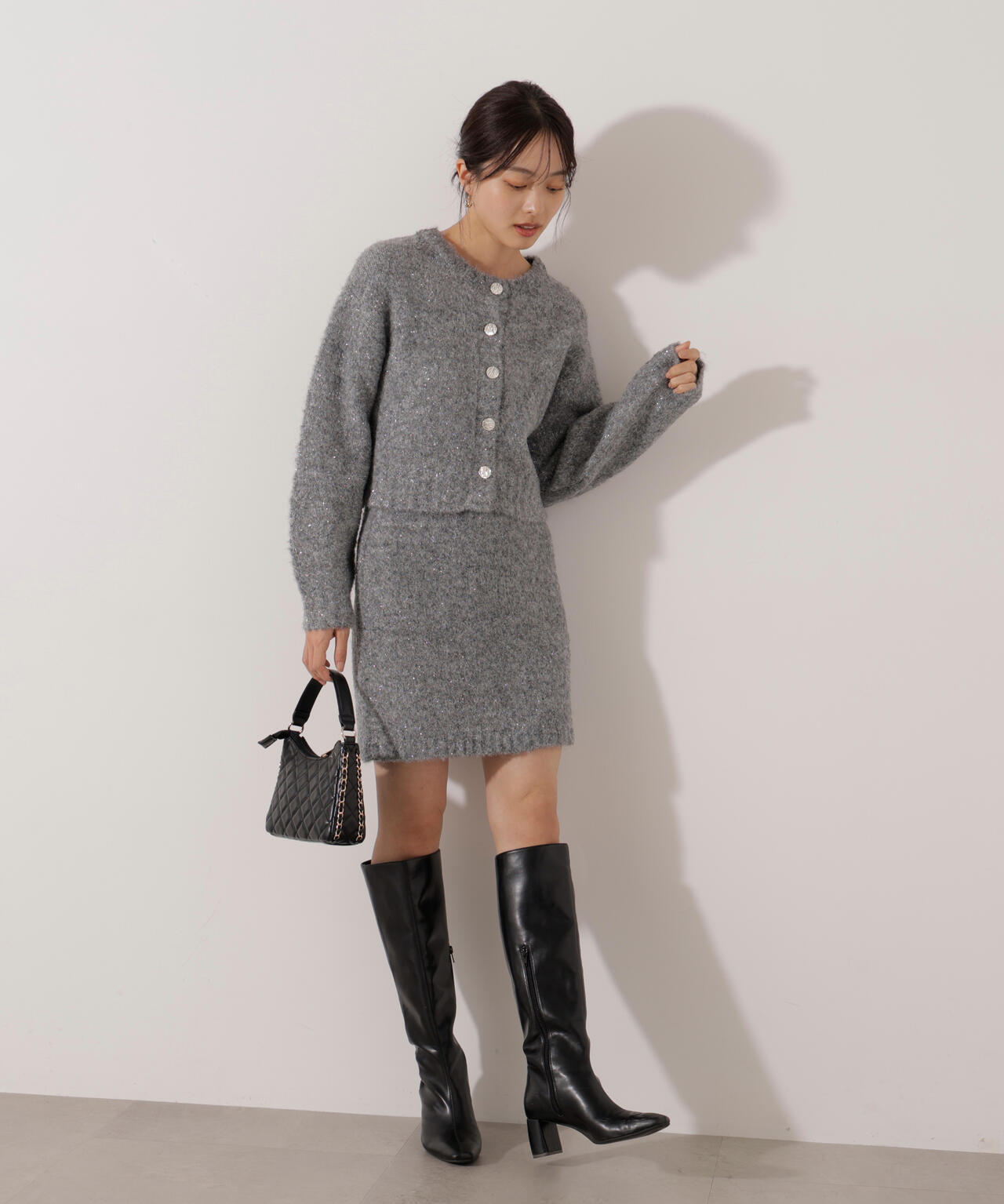 ⚫︎ベストボディ公式 予選ウェア リボンデザイン　XSサイズ EDIT COLOGNE》サイドリボンニットSETUP | PROPORTION BODY DRESSING