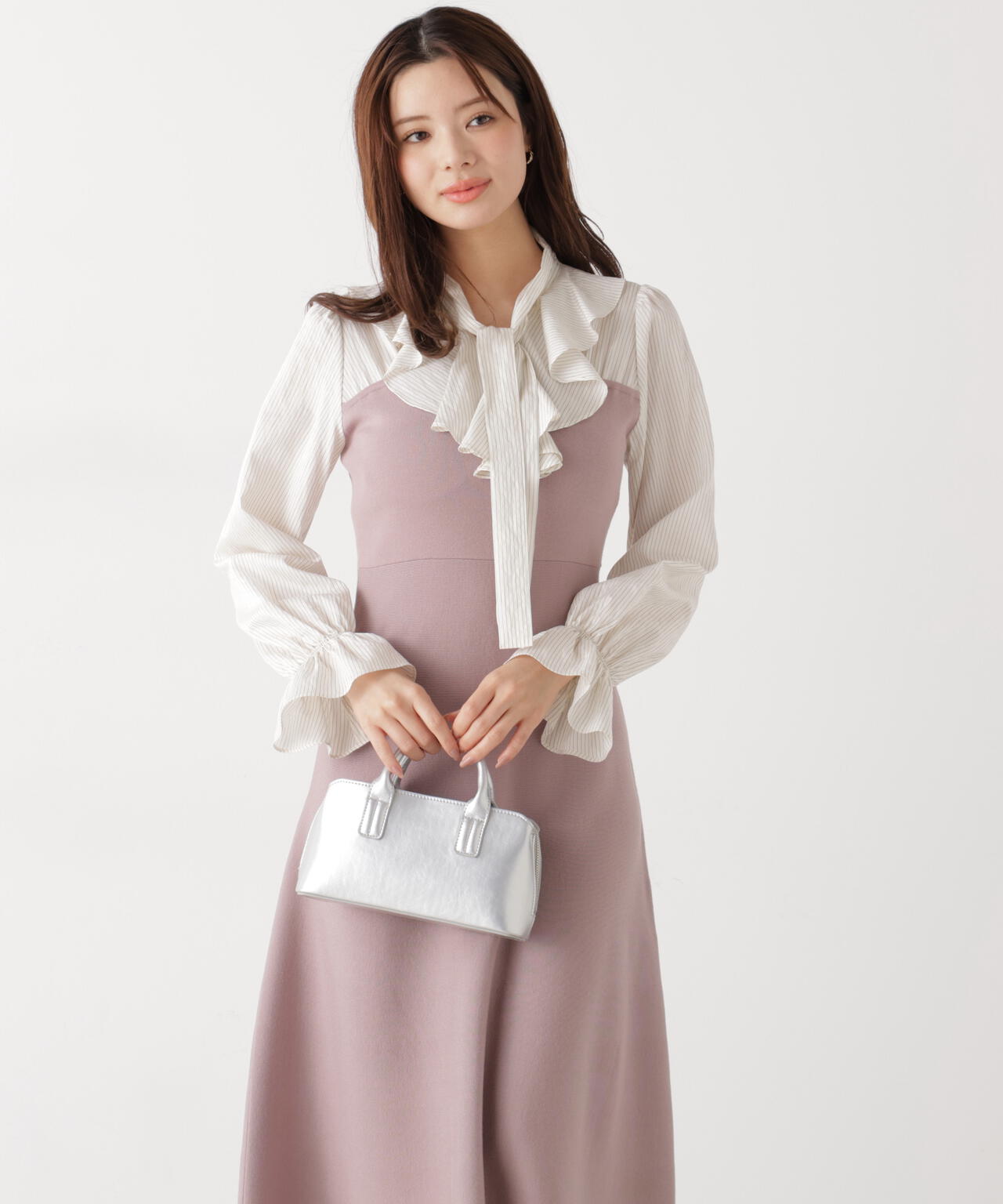 【新品】プロポーションボディドレッシング　ラッフルタイドッキングワンピース EDIT COLOGNE》ラッフルタイドッキングワンピース | PROPORTION BODY