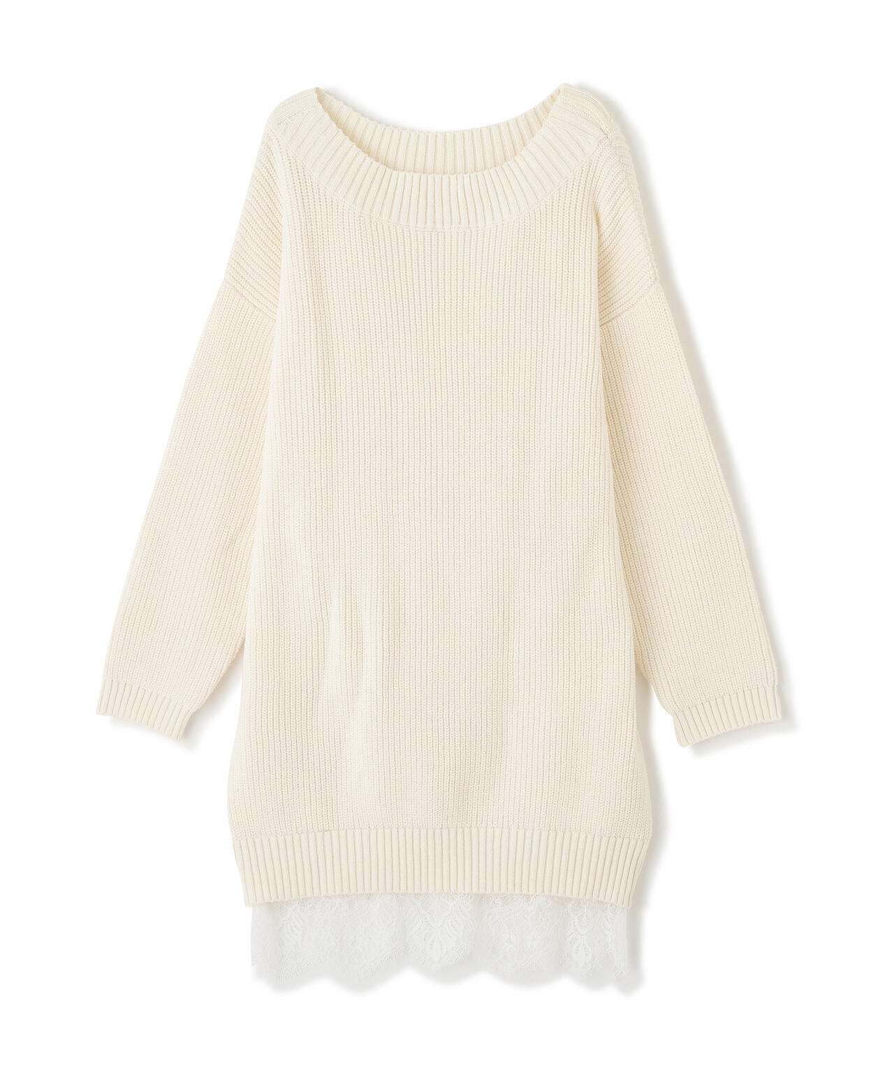 《EDIT COLOGNE》スプリングレースレイヤード風ニットワンピース