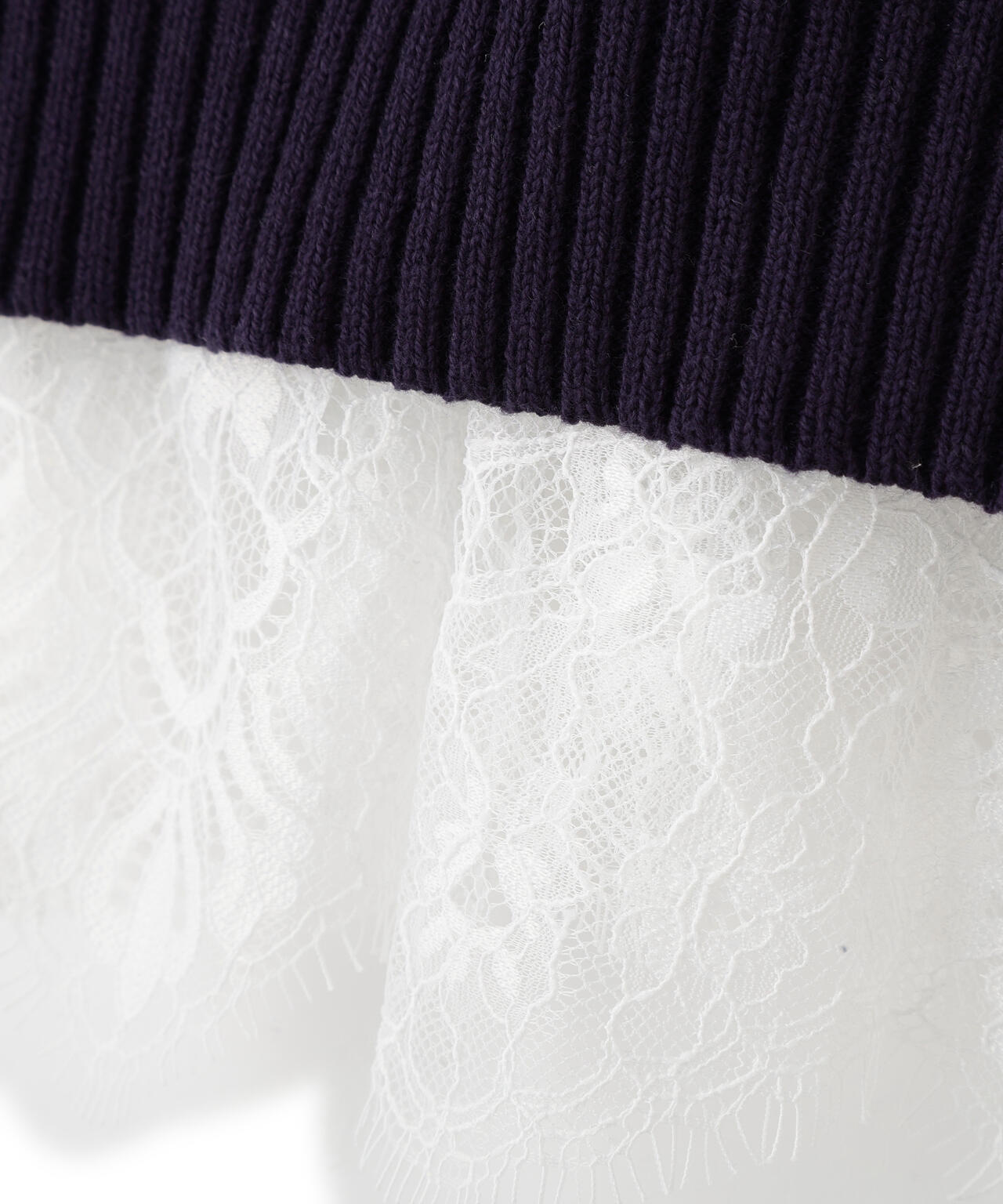 《EDIT COLOGNE》スプリングレースレイヤード風ニットワンピース