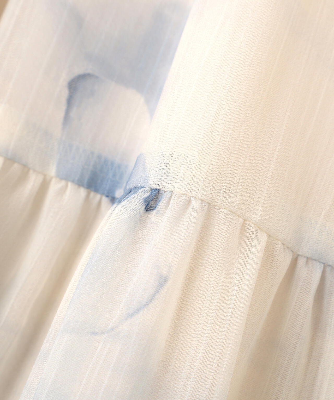 ニットドッキング花柄シャーリングワンピース【WEB・一部店舗限定】