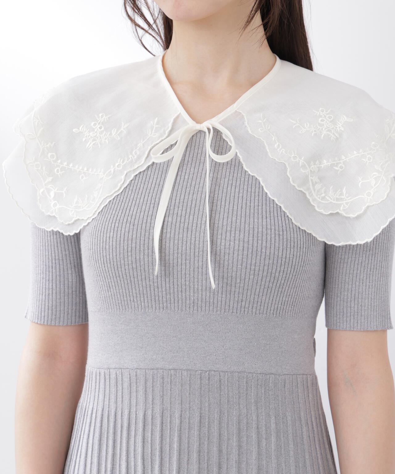 《EDIT COLOGNE》レースカラー2wayニットワンピース