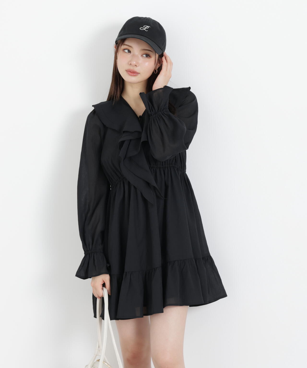 《EDIT COLOGNE》ラッフルミニワンピース【WEB・一部店舗限定】