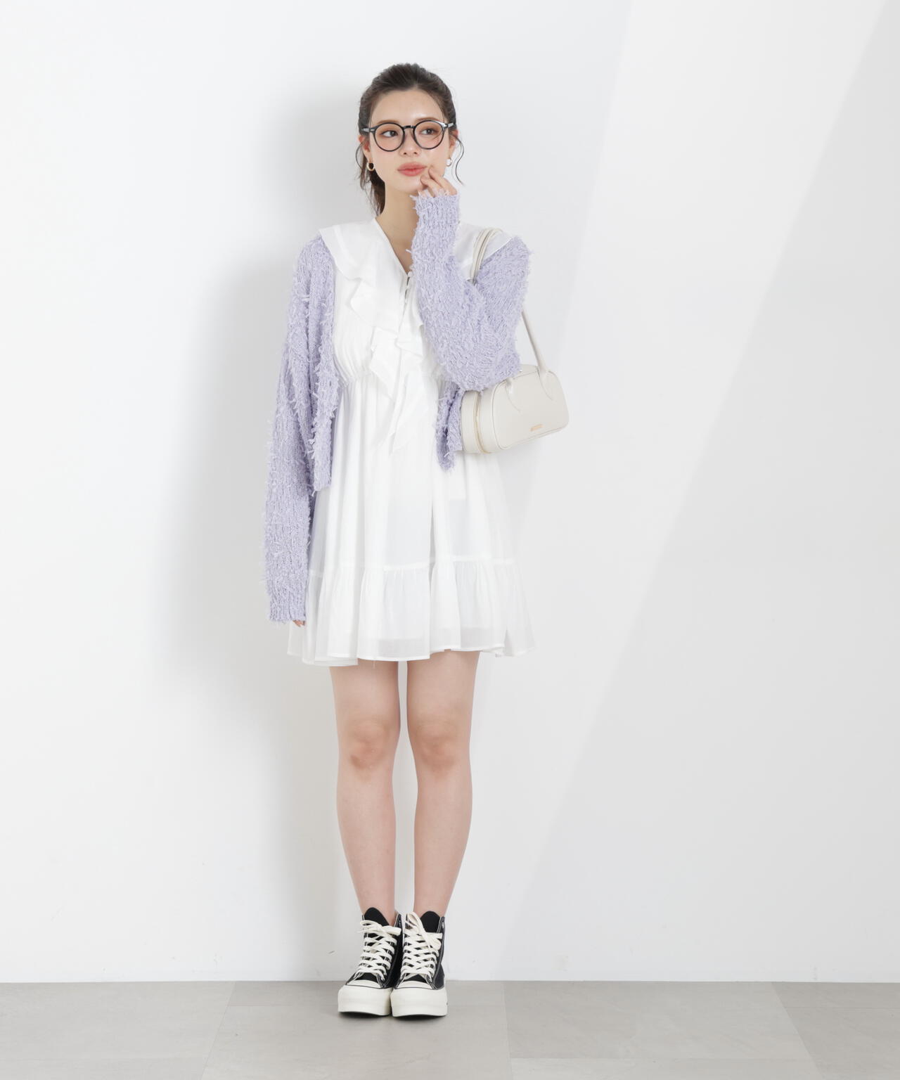 《EDIT COLOGNE》ラッフルミニワンピース【WEB・一部店舗限定】