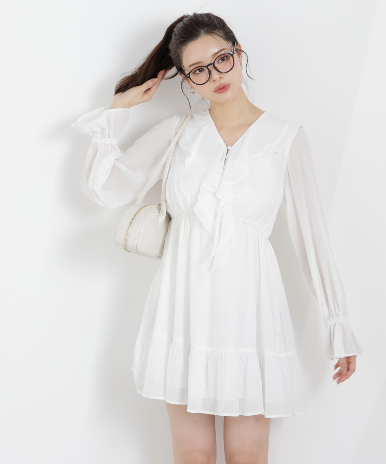 《EDIT COLOGNE》ラッフルミニワンピース【WEB・一部店舗限定】