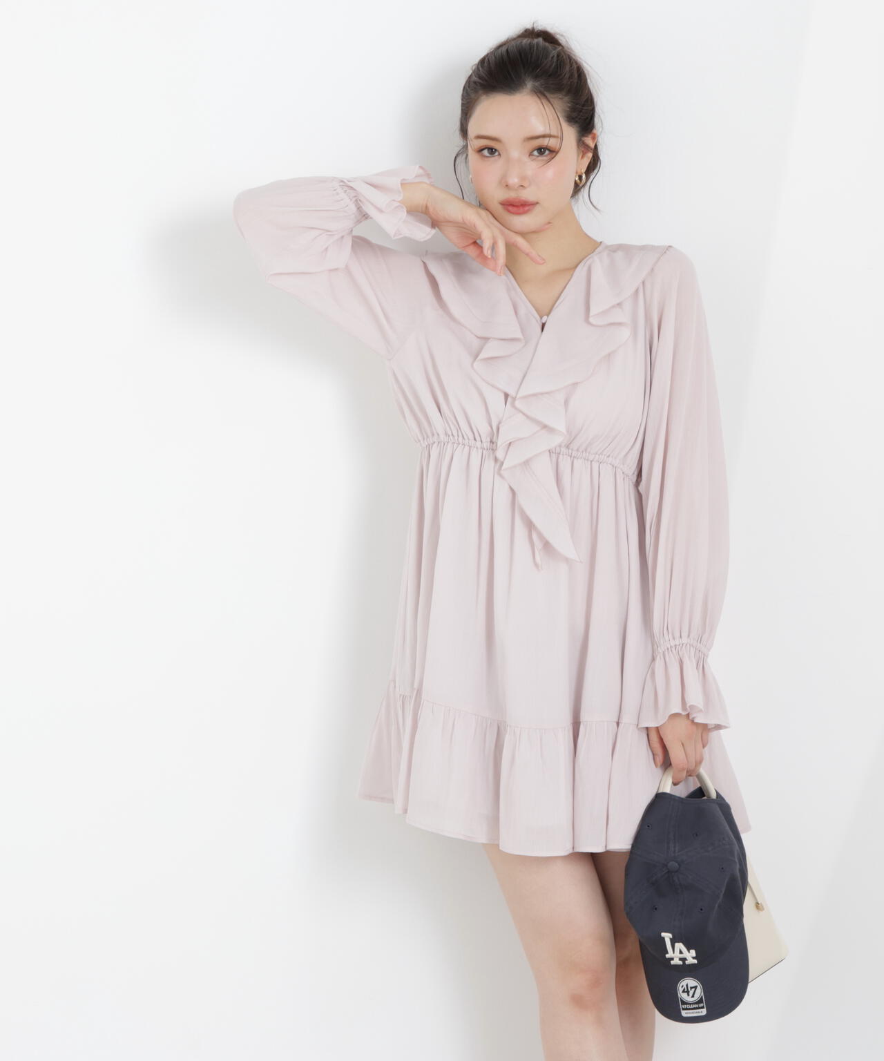 《EDIT COLOGNE》ラッフルミニワンピース【WEB・一部店舗限定】