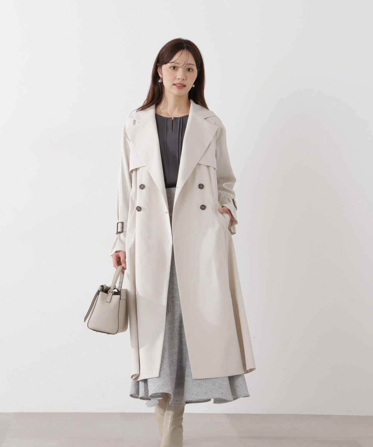 ＜防シワ/花粉リリース＞ベーシックトレンチコート