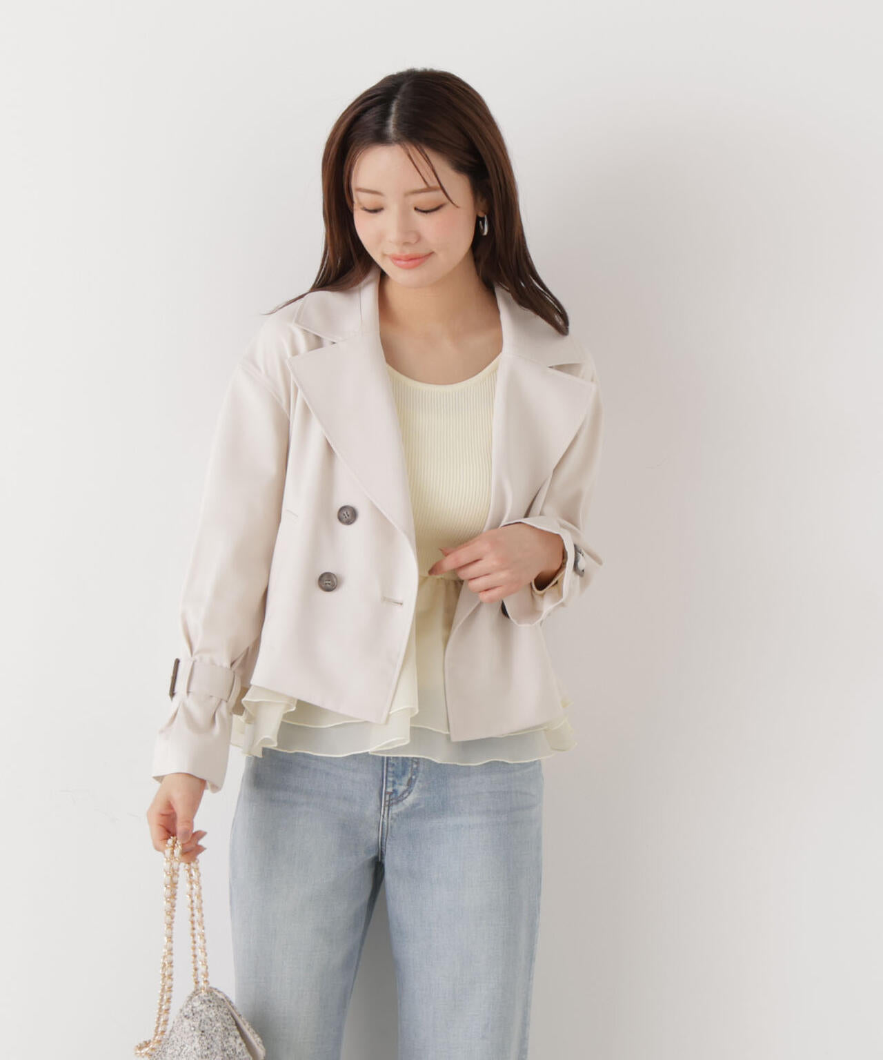 防シワ/花粉リリース＞ショートトレンチコート | PROPORTION BODY