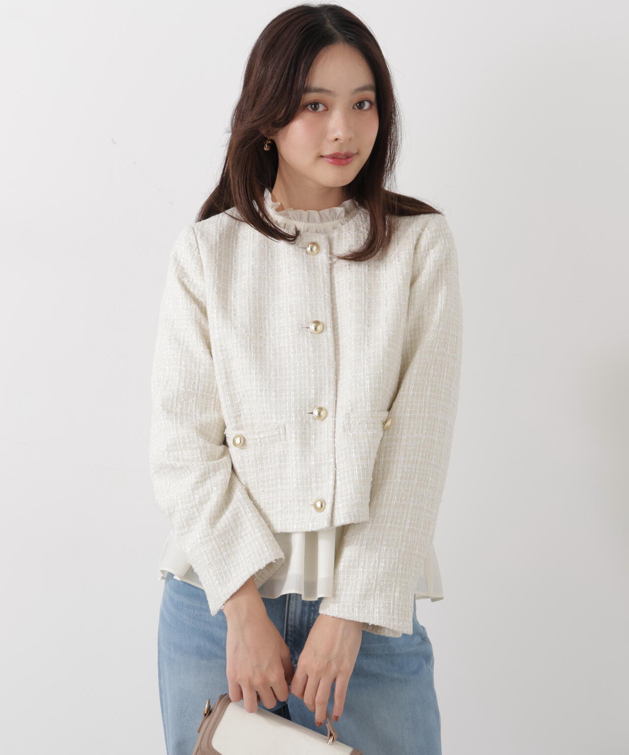 ノーカラーツイードジャケット | PROPORTION BODY DRESSING