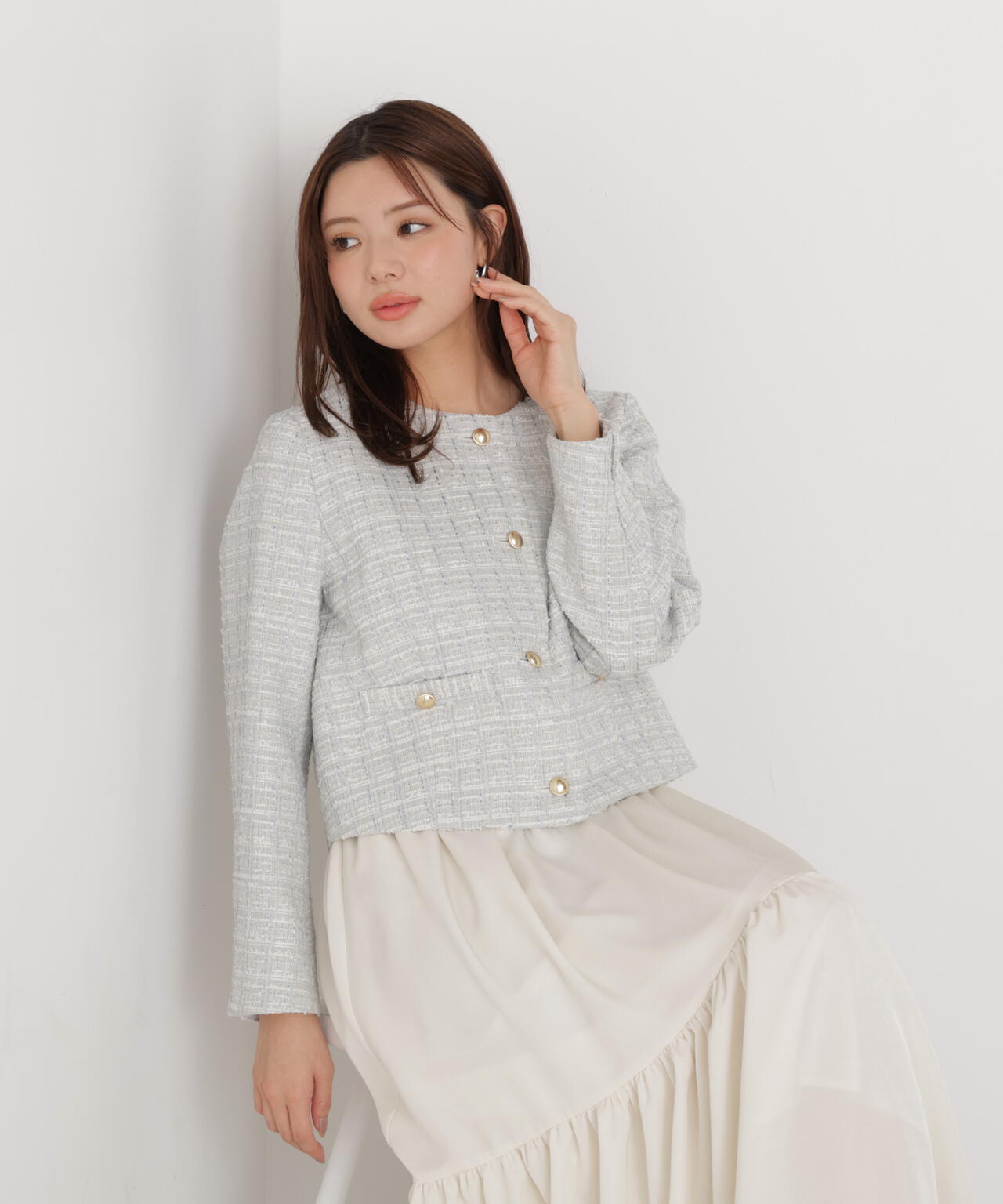 ノーカラーツイードジャケット | PROPORTION BODY DRESSING