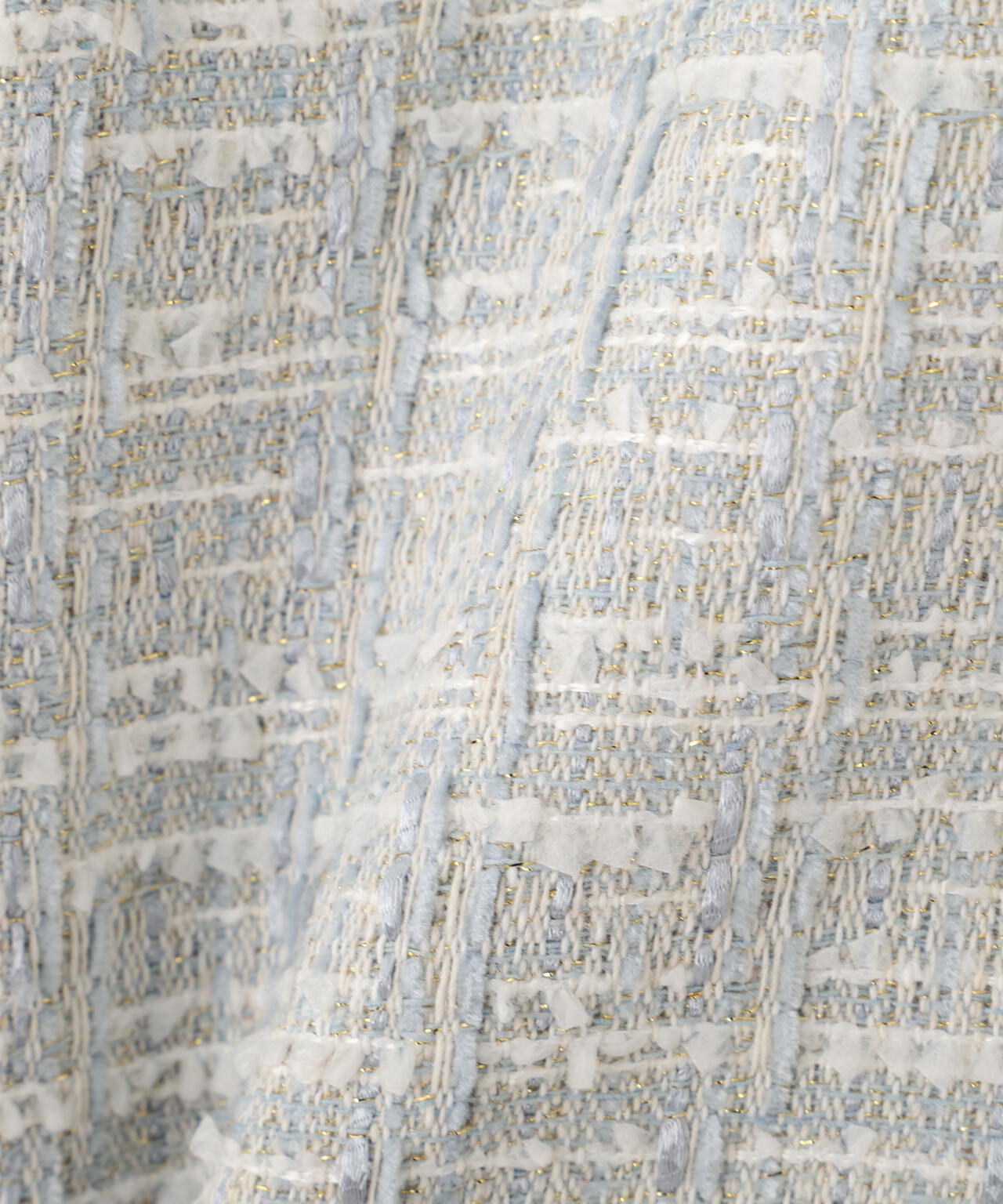 ノーカラーツイードジャケット