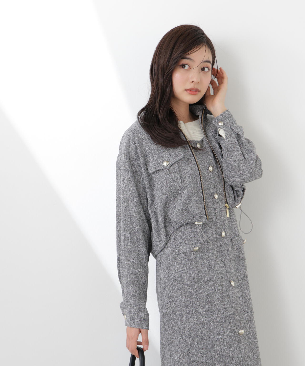 スプリングツイードブルゾン