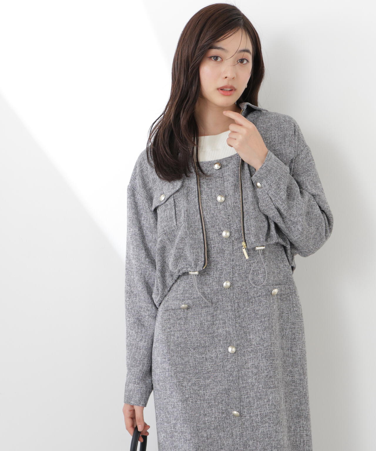 スプリングツイードブルゾン　プロポーションボディドレッシング スプリングツイードブルゾン | PROPORTION BODY DRESSING