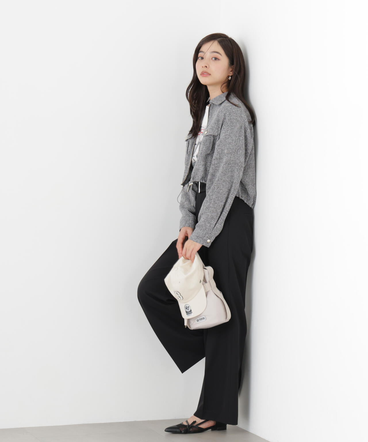 スプリングツイードブルゾン