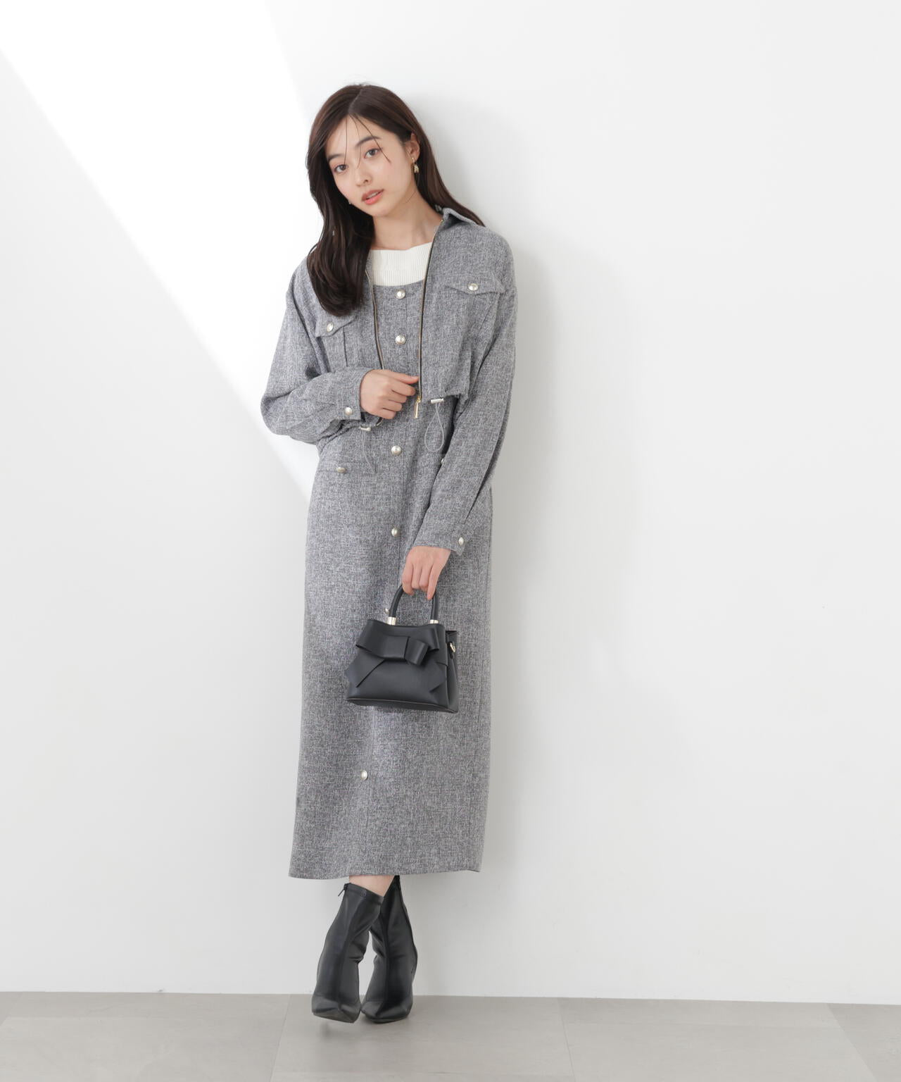 スプリングツイードブルゾン　プロポーションボディドレッシング スプリングツイードブルゾン | PROPORTION BODY DRESSING