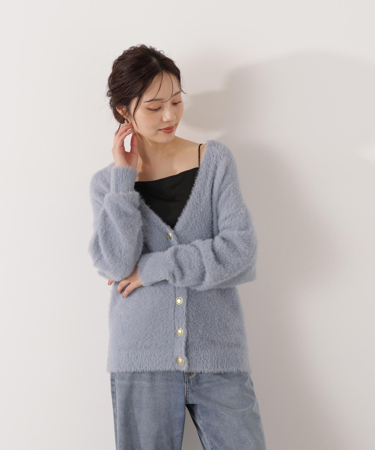 ちら見えガード安心カップ付キャミソール