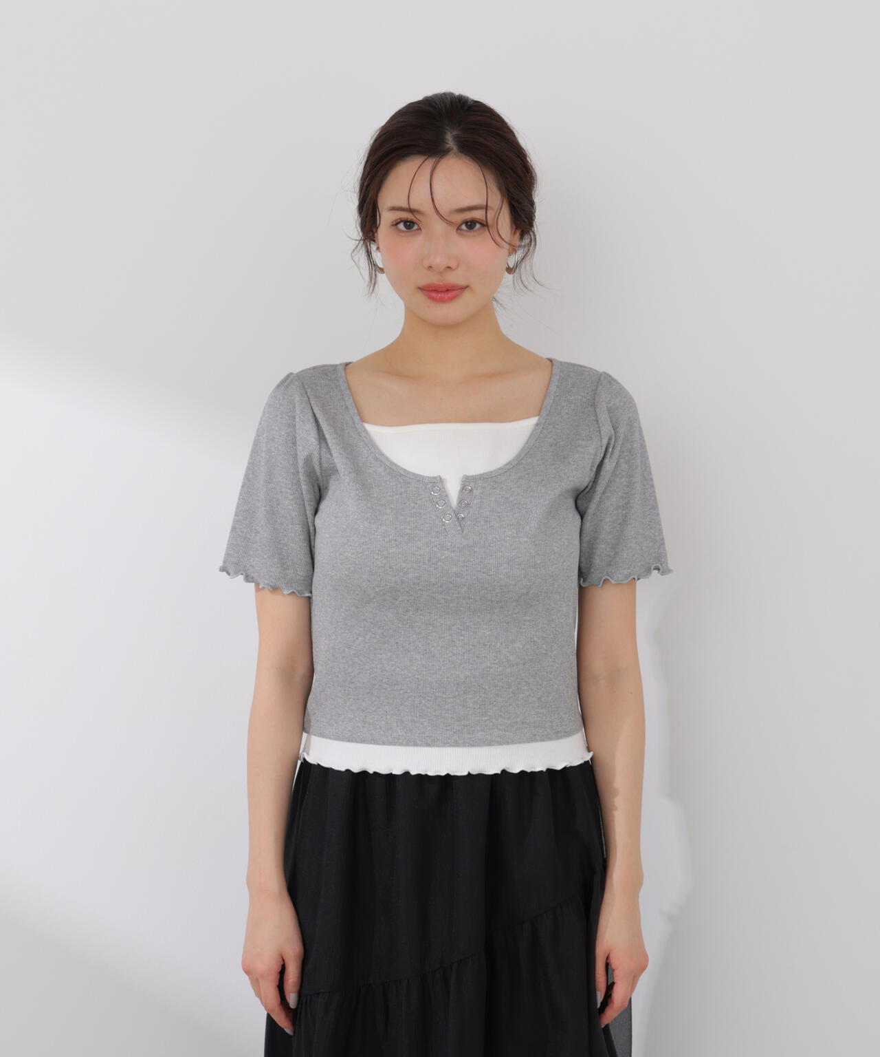 見せかけヘンリーネックカットソー | PROPORTION BODY DRESSING