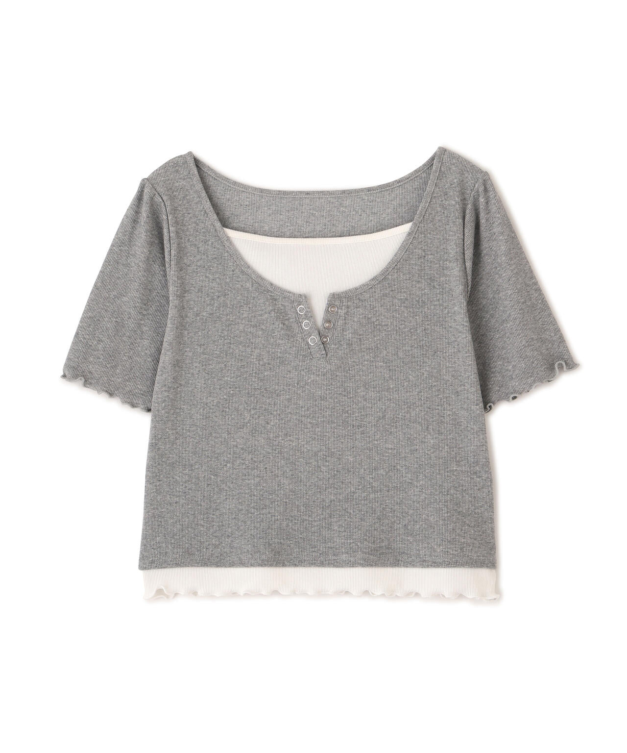 No Faith Studios ヘンリーネック カットソー ホワイト 見せかけヘンリーネックカットソー | PROPORTION BODY DRESSING