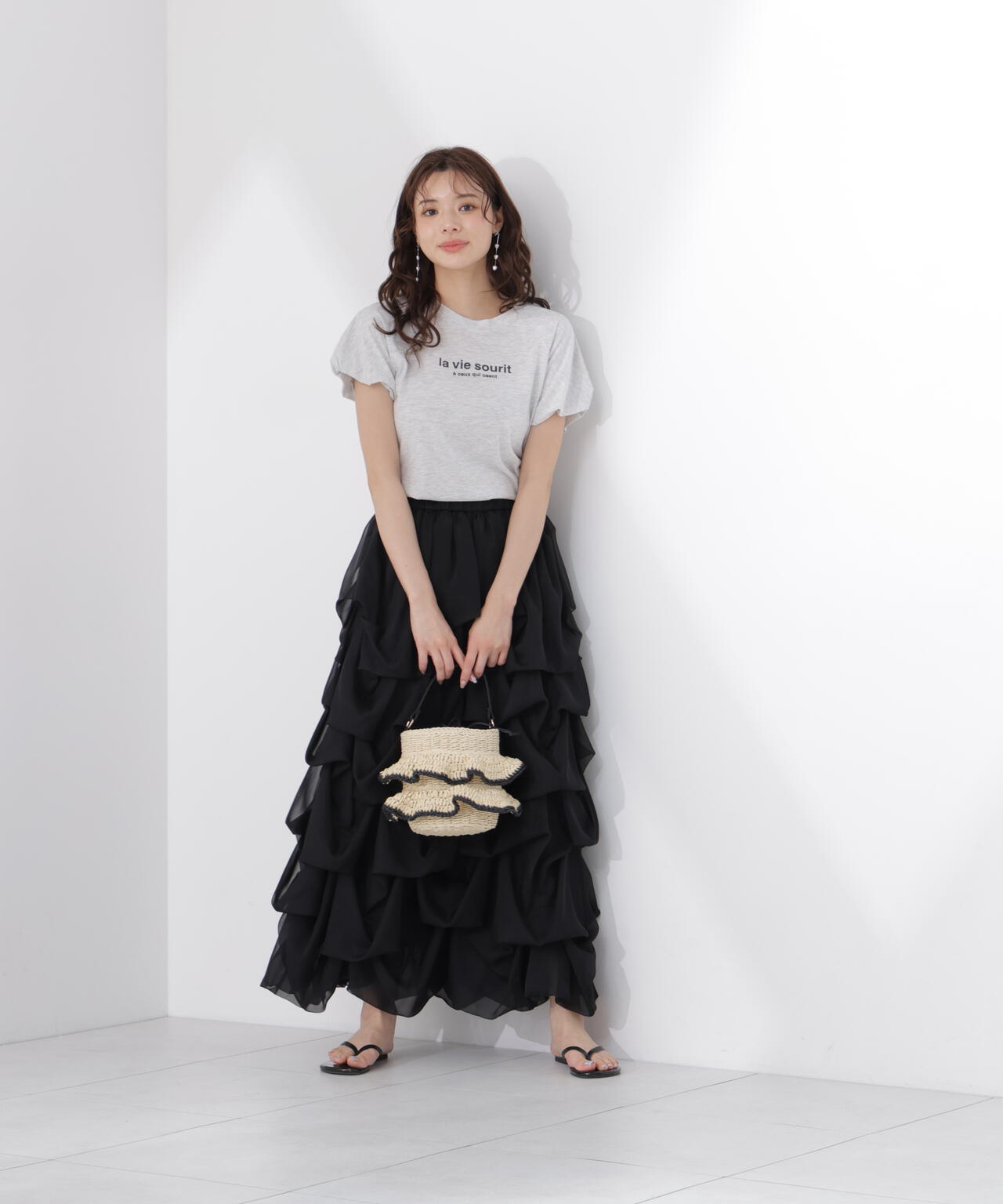 加藤栞さん着用】パフスリーブロゴTシャツ | PROPORTION BODY DRESSING