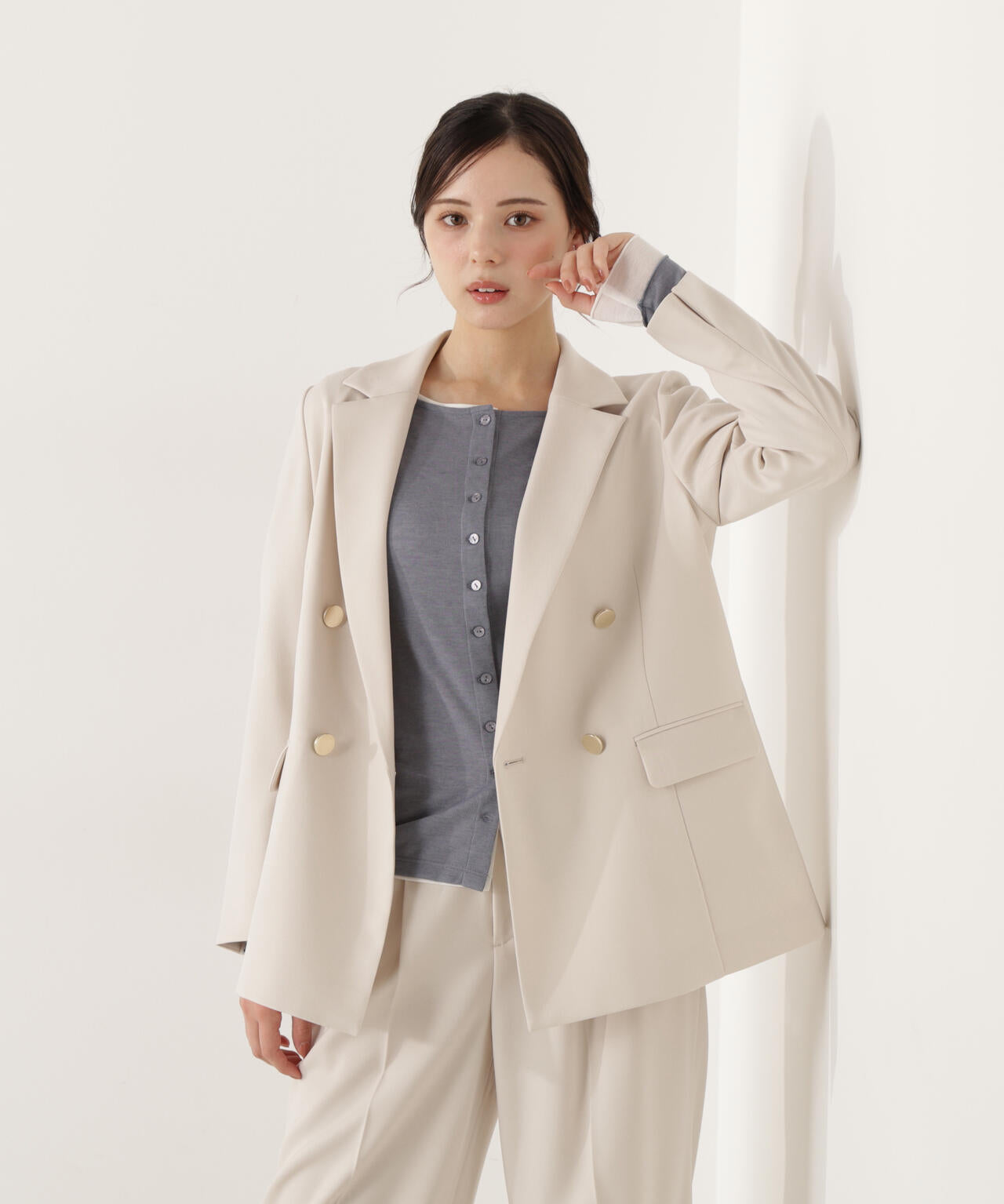 〈a/mie〉シアーカットソー