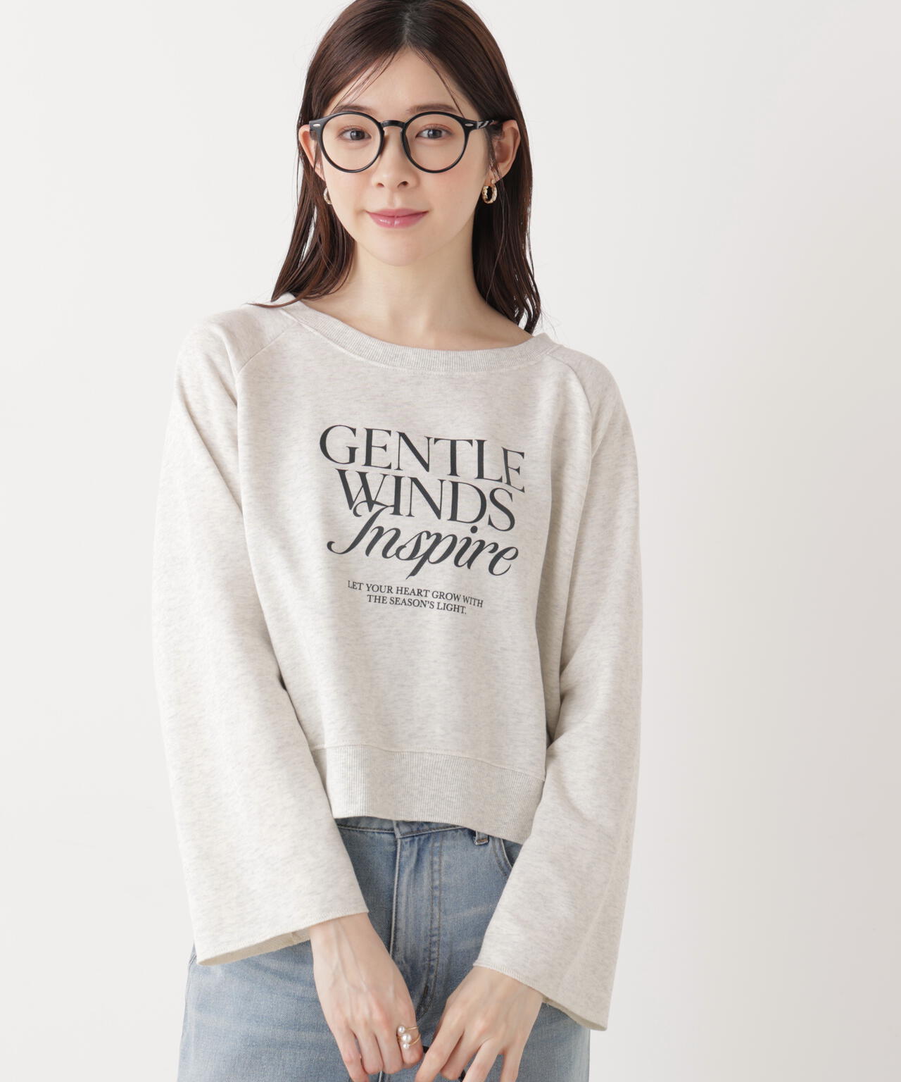 ＜ウォッシャブル＞〈a/mie〉ラグランロゴトップス