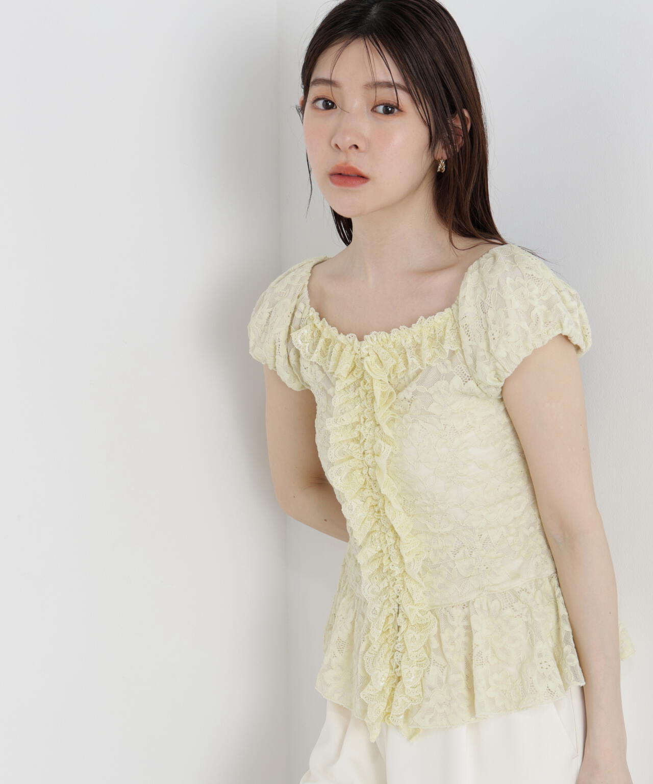 a/mie〉レースフリルカットソー | PROPORTION BODY DRESSING