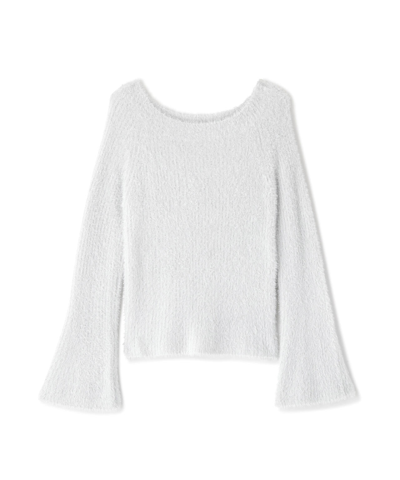 ラメフェザーボートネックニット