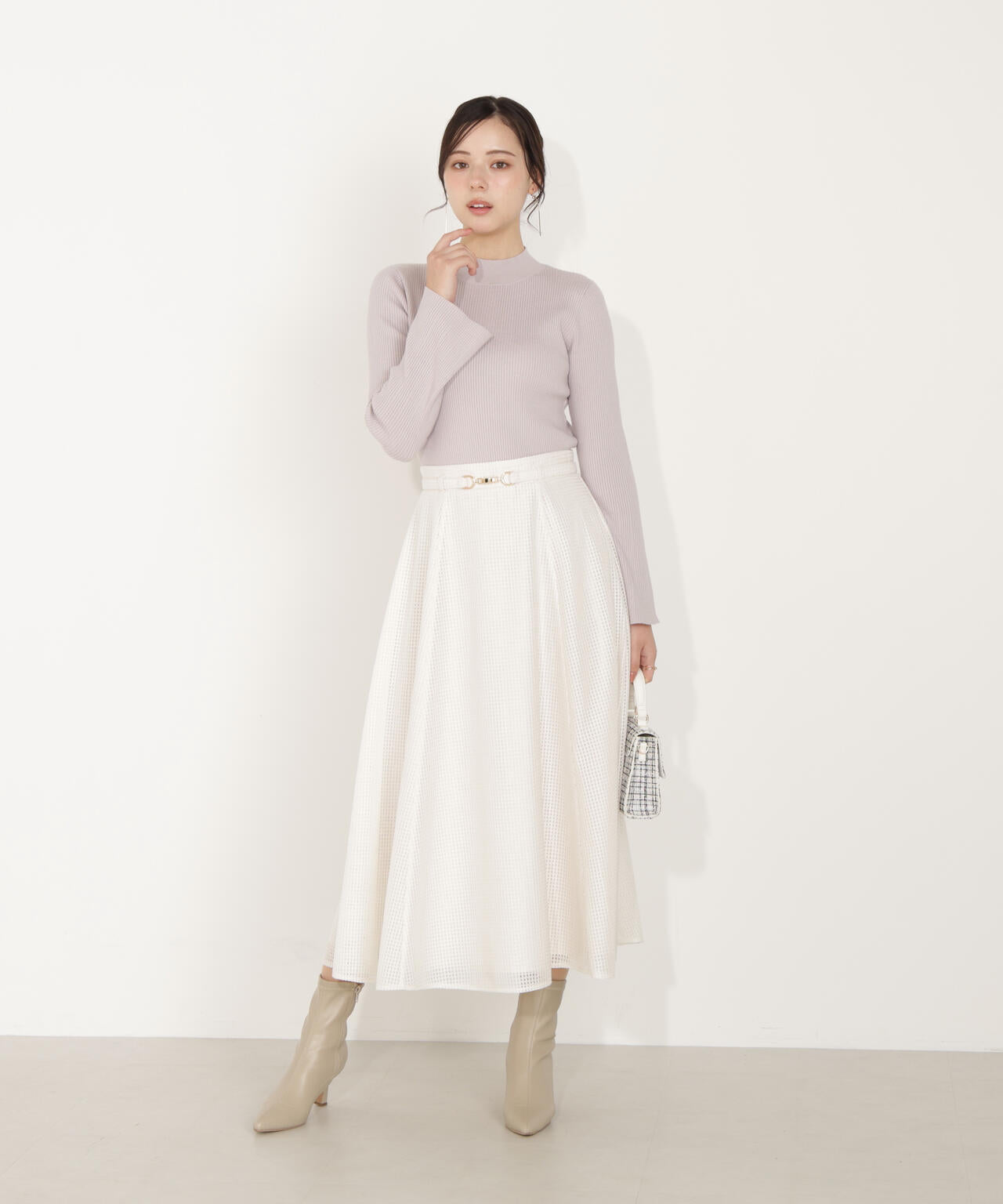 モックネックベーシックニット