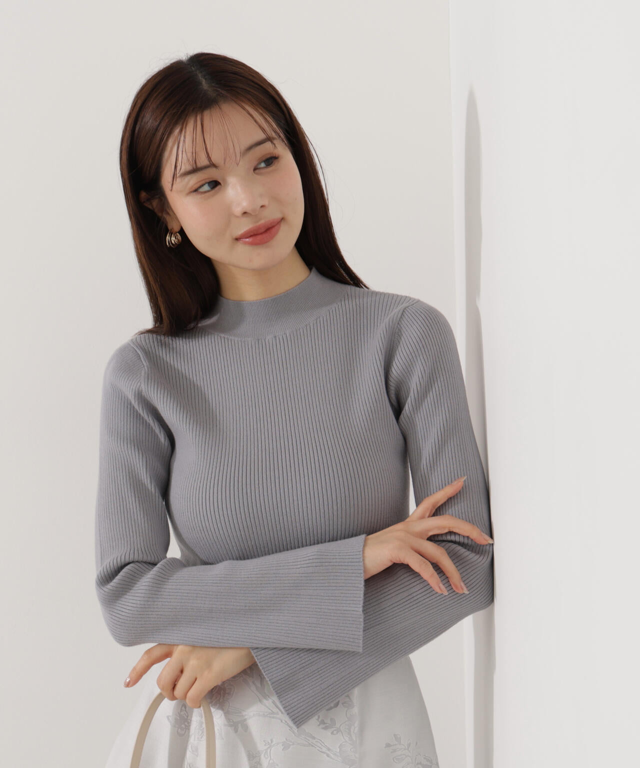 モックネックベーシックニット