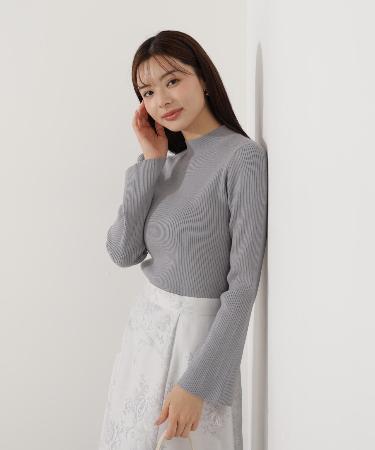 モックネックベーシックニット