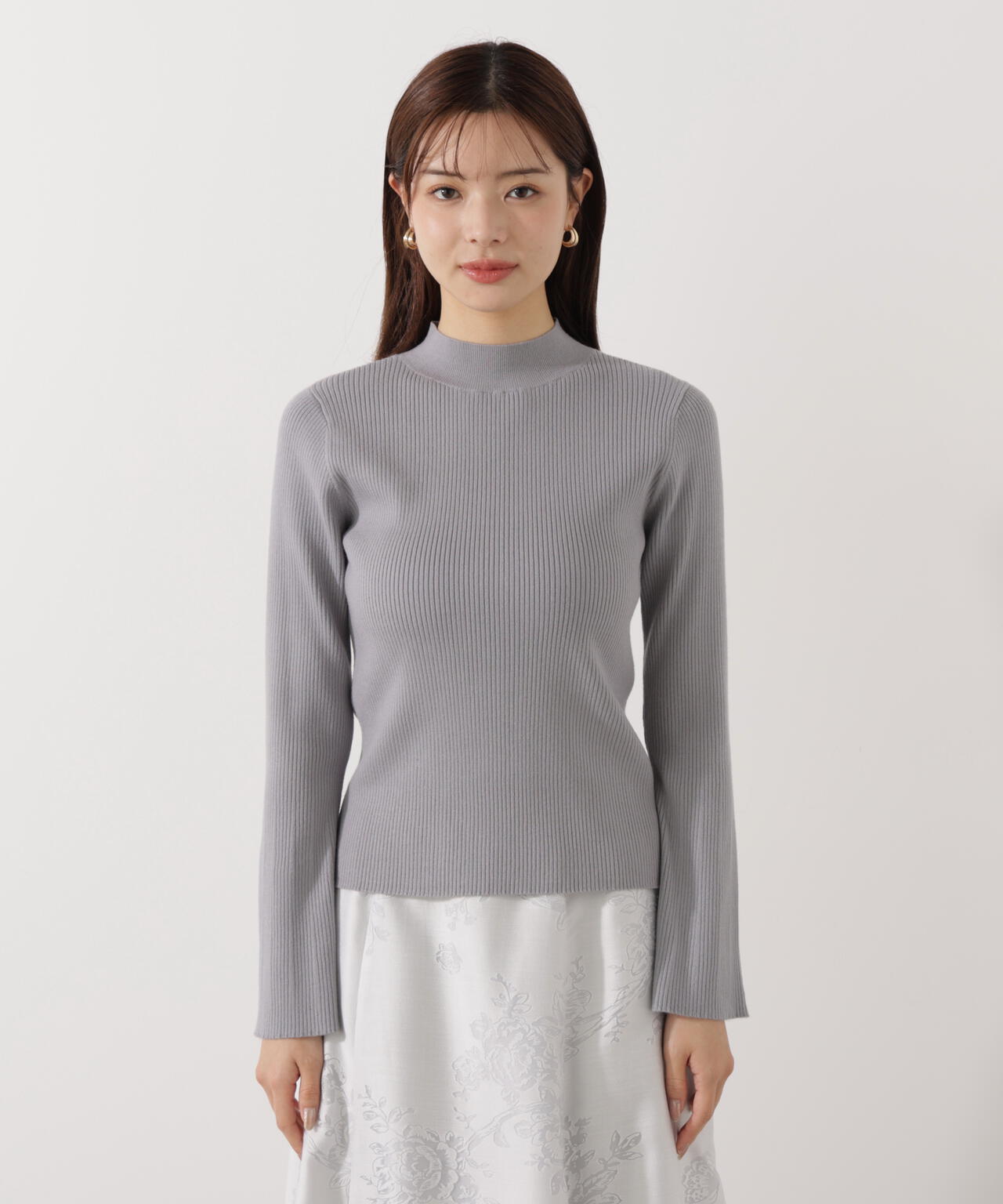 モックネックベーシックニット