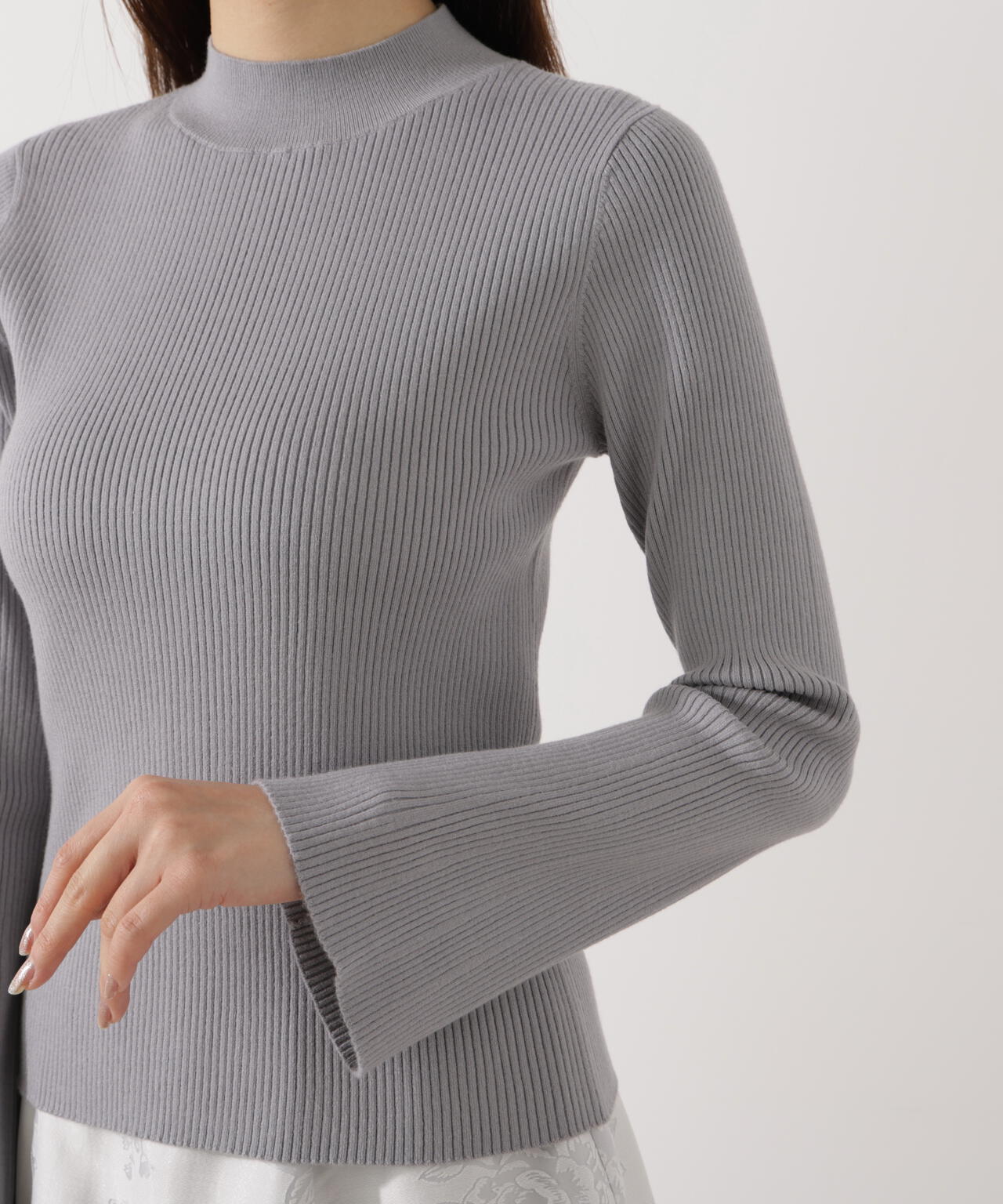 モックネックベーシックニット