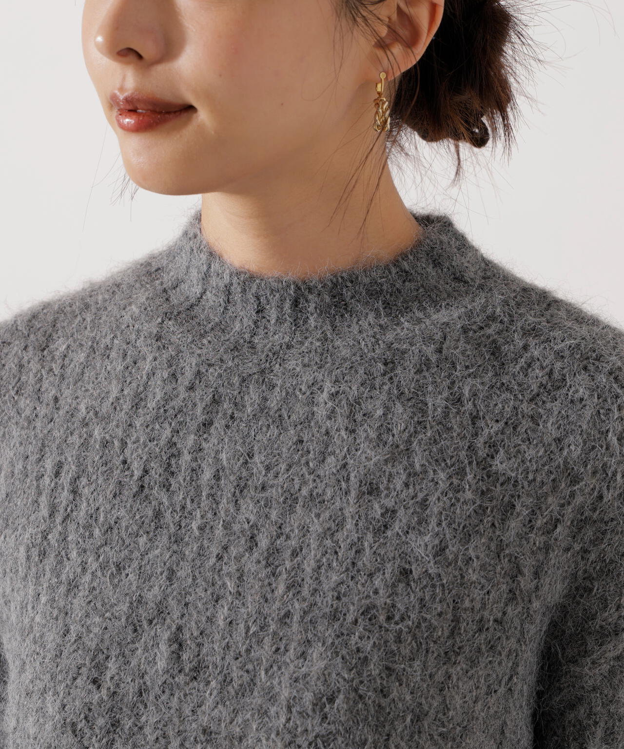 <ウォッシャブル>チュールスリーブボックスニット