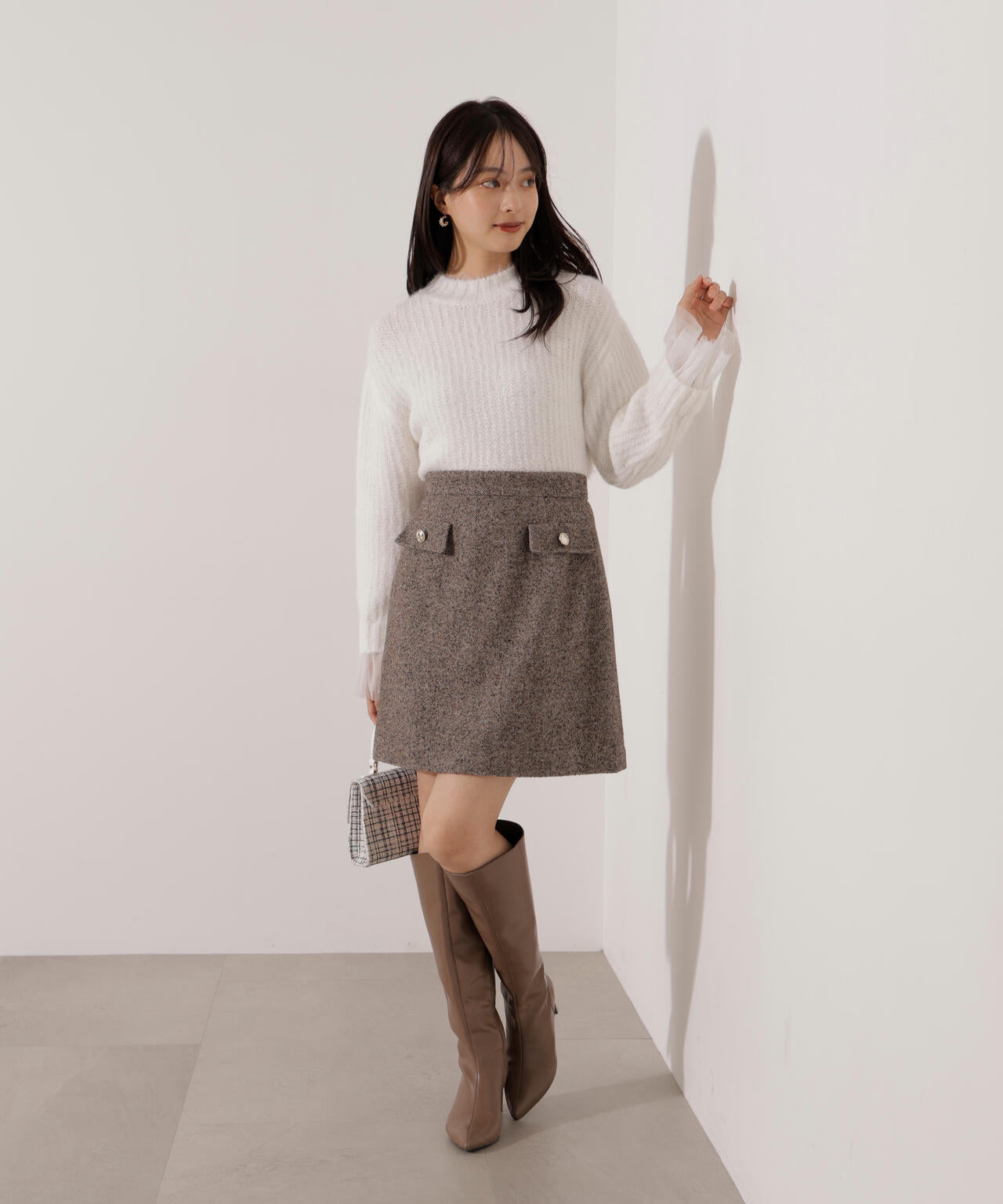 プロポーション ボディドレッシング（PROPORTION BODY DRESSING）/＜ウォッシャブル＞チュールスリーブボックスニット ウォッシャブル>チュールスリーブボックスニット | PROPORTION BODY