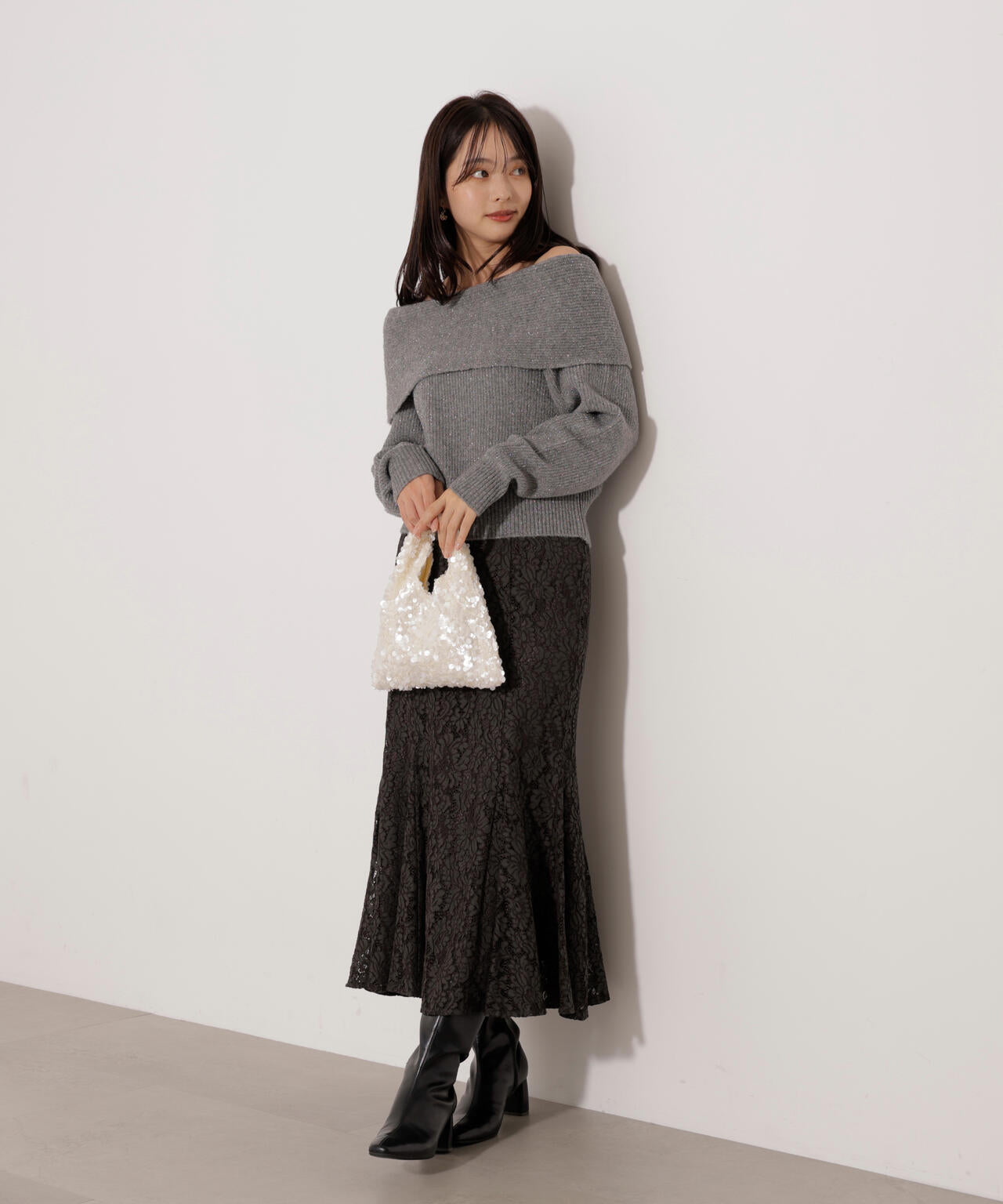 ラメ入りオフショルニット | PROPORTION BODY DRESSING