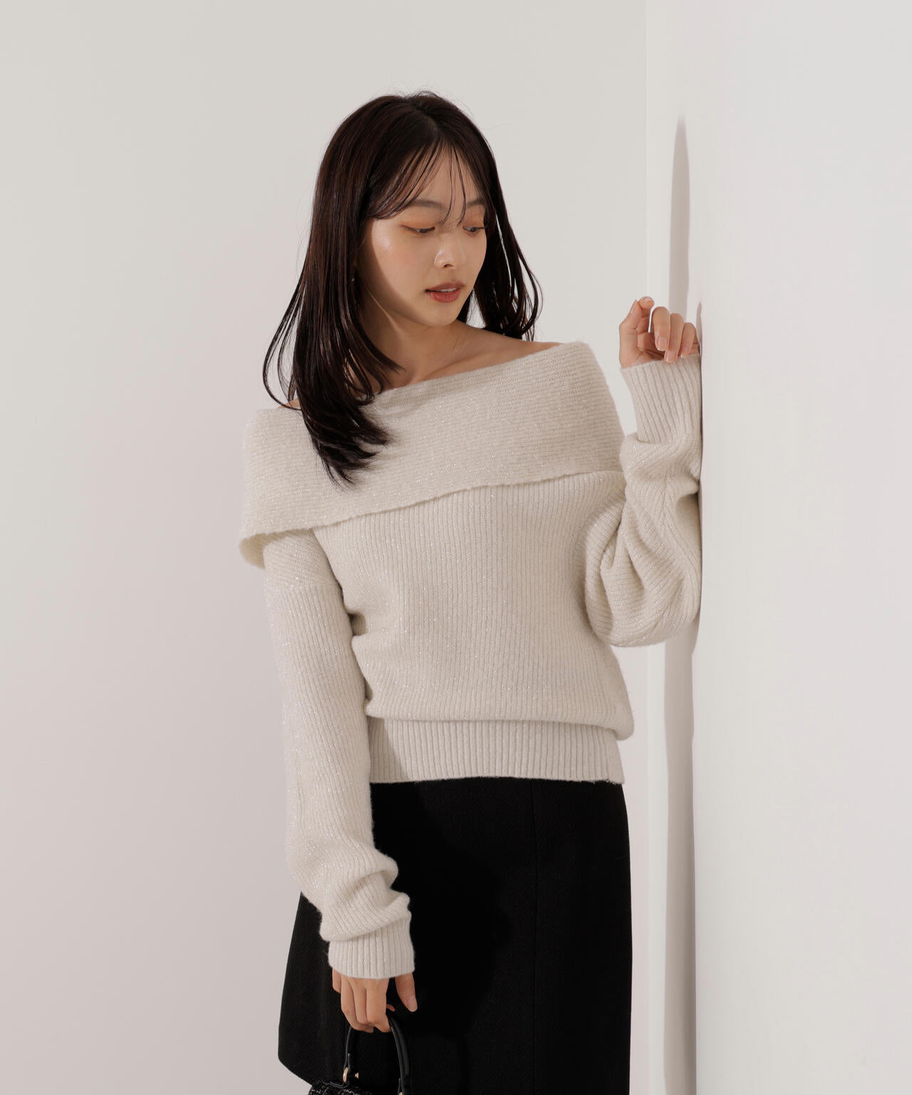 ラメ入りオフショルニット | PROPORTION BODY DRESSING
