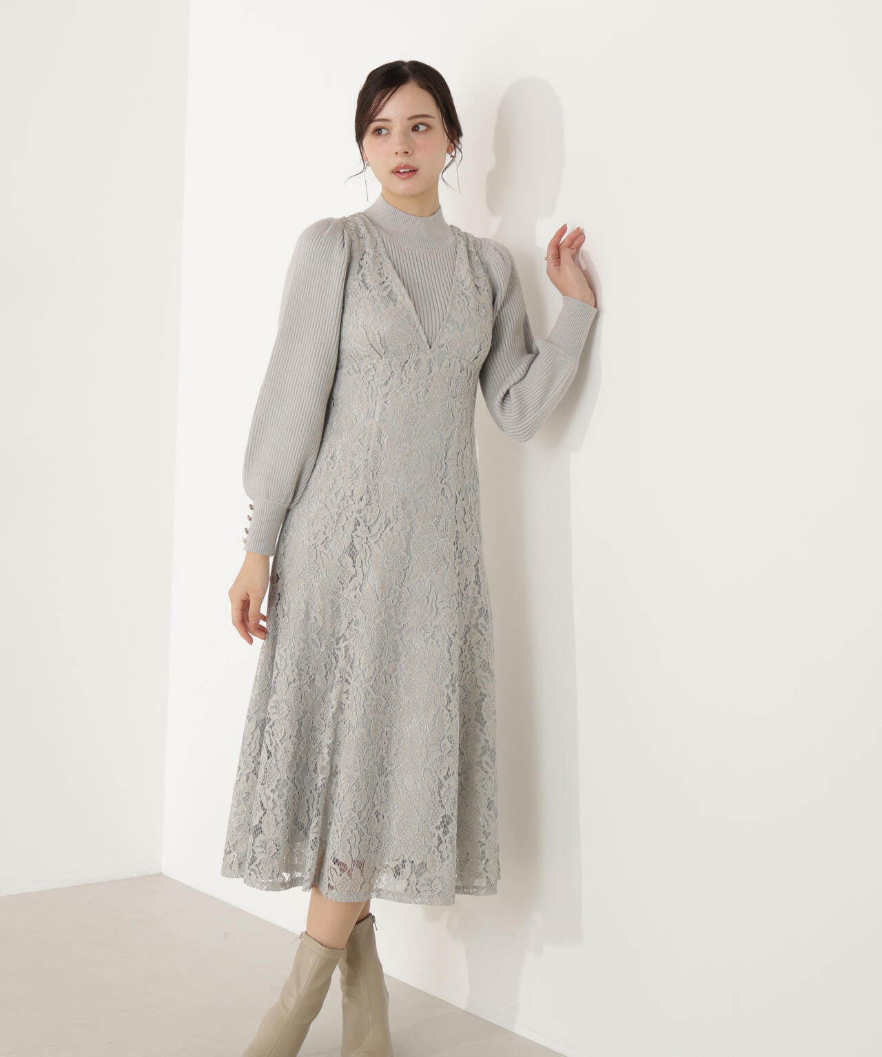 ハイネックボリュームスリーブニット | PROPORTION BODY DRESSING