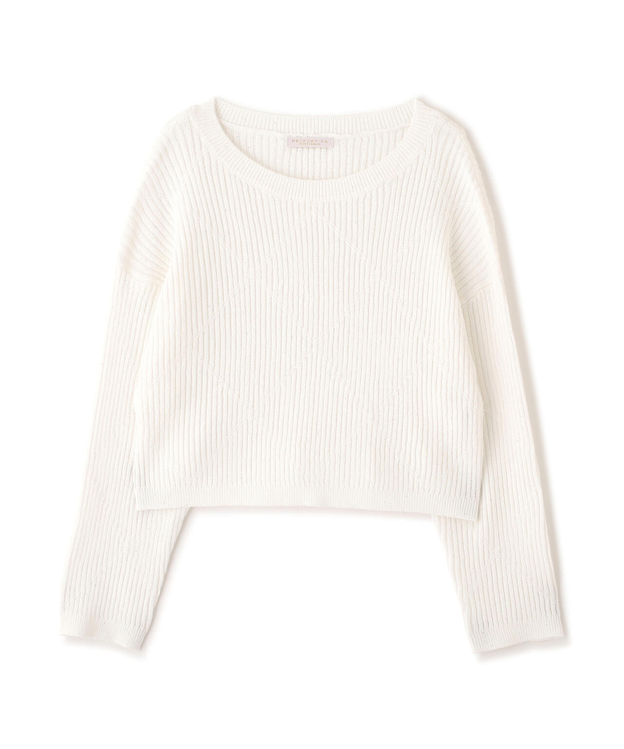 ラメ入りアイレットボクシーニット