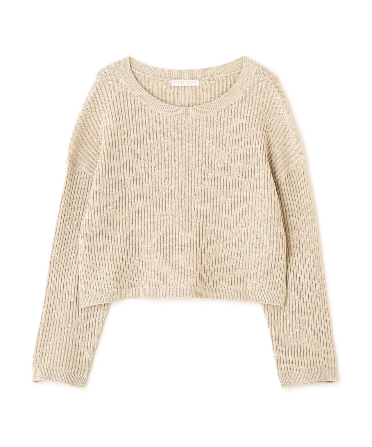 ラメ入りアイレットボクシーニット