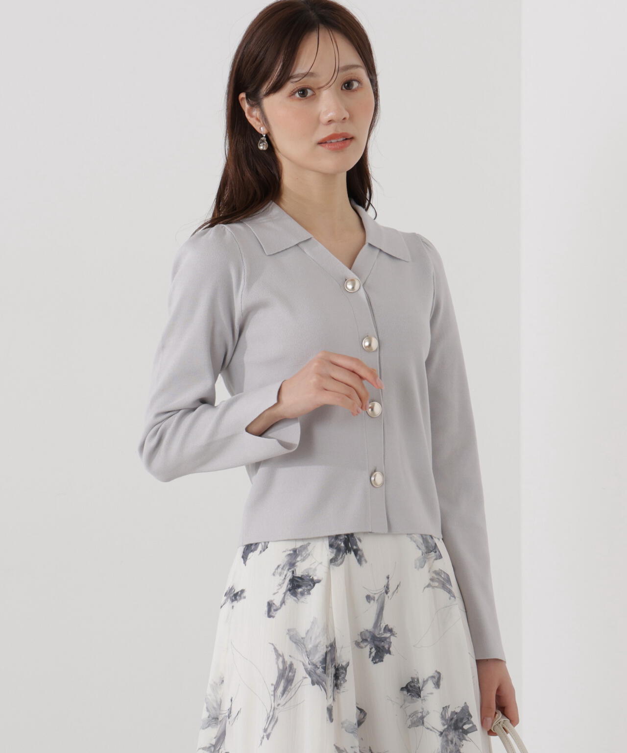 衿付き総針ニット