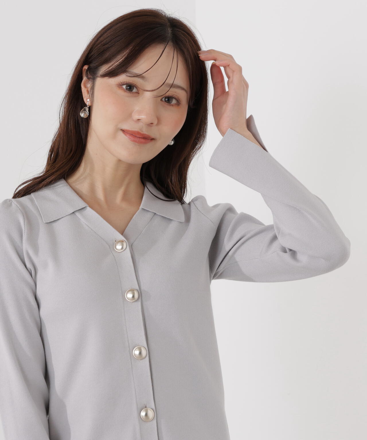 衿付き総針ニット