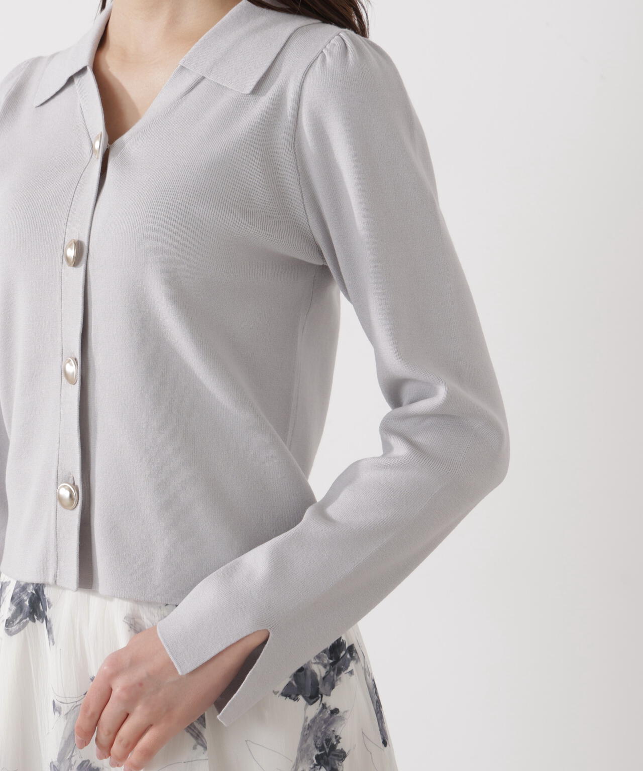 衿付き総針ニット