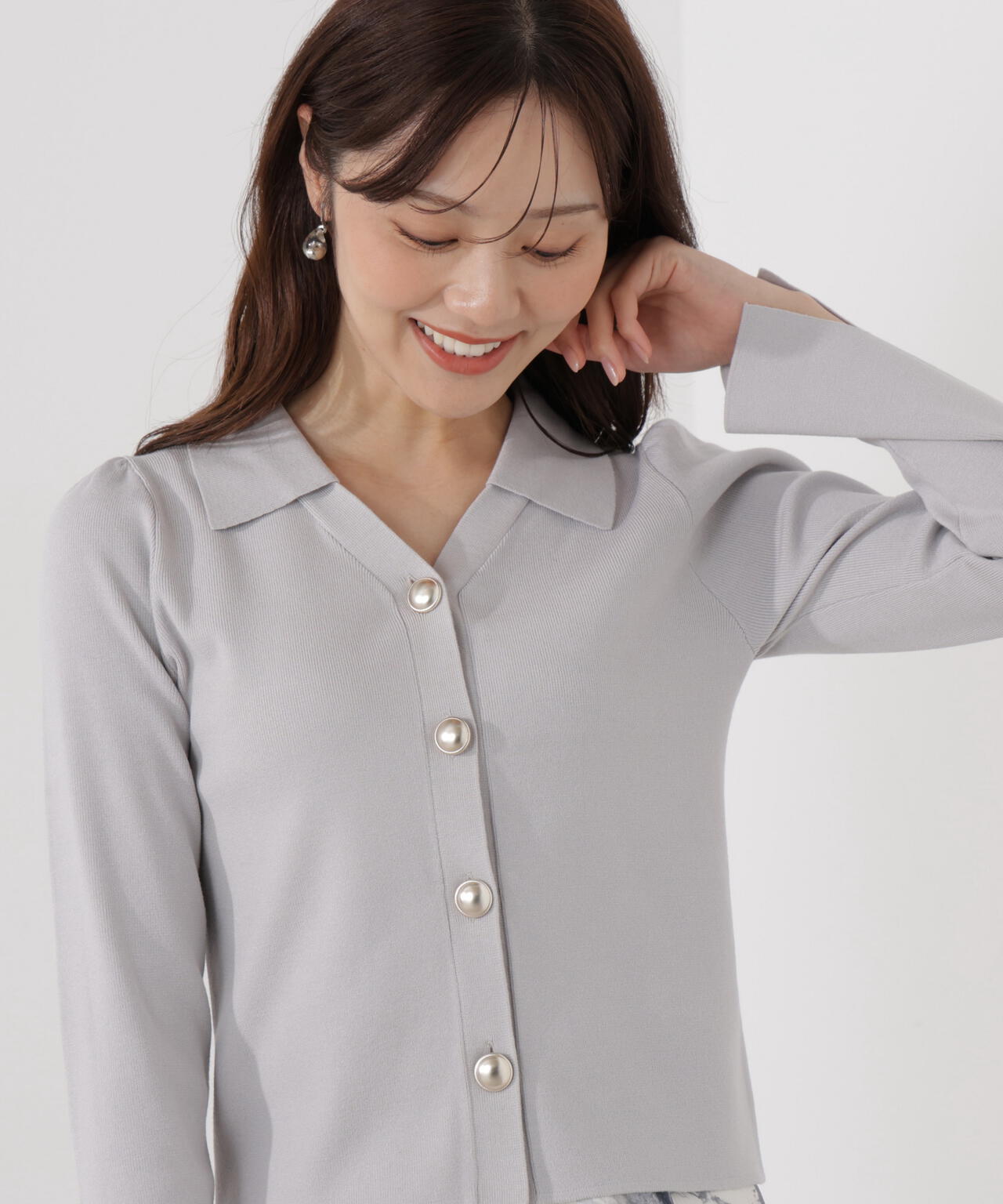 ウォッシャブル/UV＞衿付き総針ニット | PROPORTION BODY DRESSING