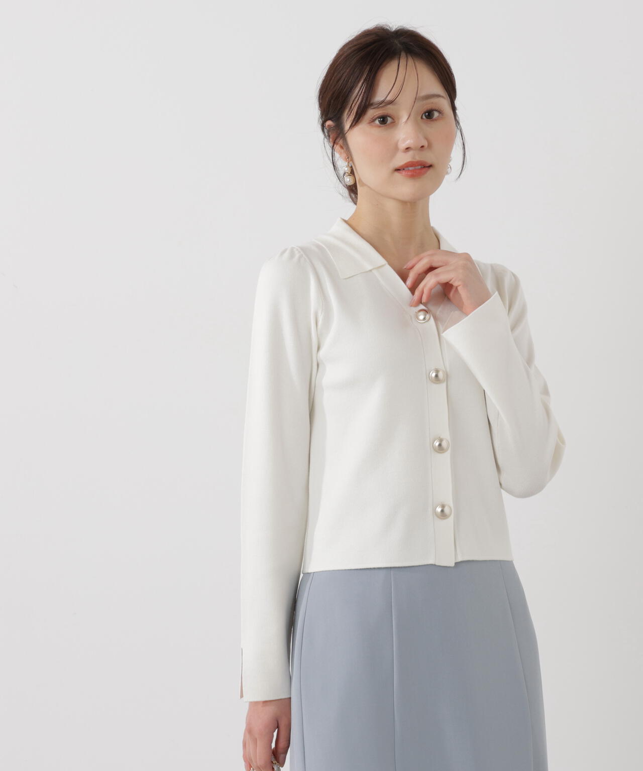 衿付き総針ニット