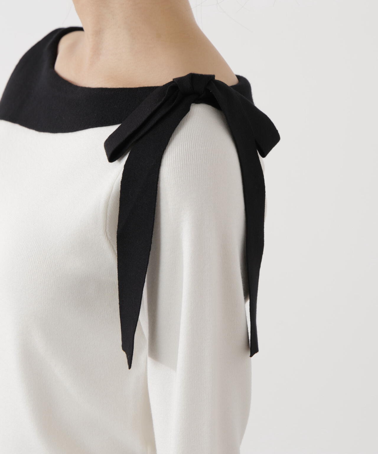 サイドリボン総針ニット【ブルー：official site・有楽町マルイ限定】