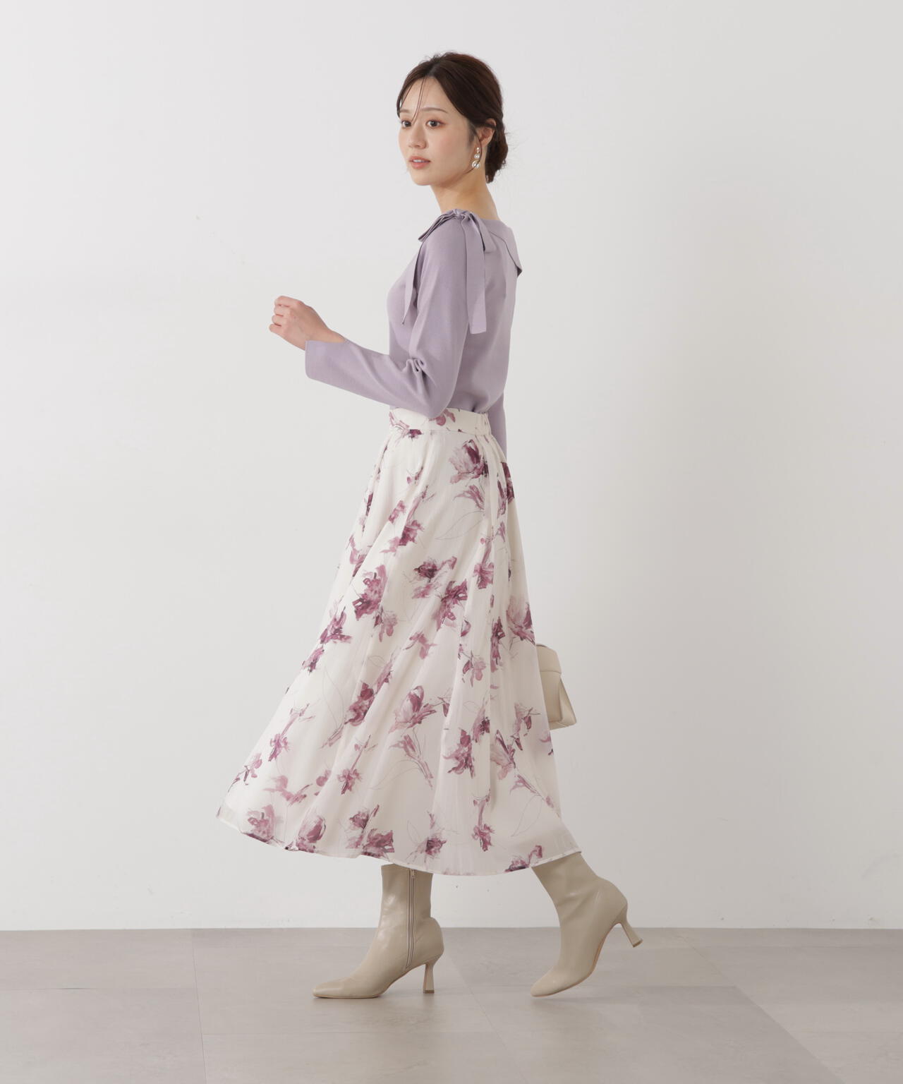 サイドリボン総針ニット【ブルー：official site・有楽町マルイ限定】