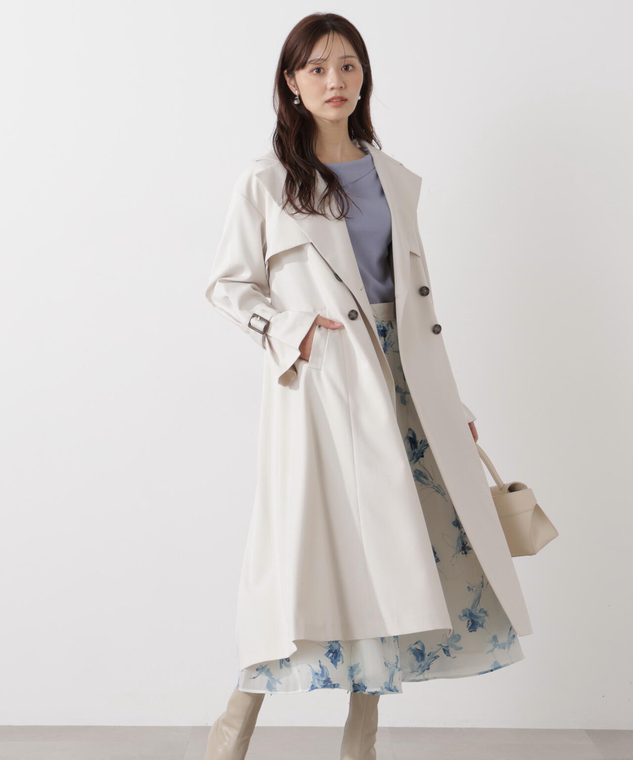 サイドリボン総針ニット【ブルー：official site・有楽町マルイ限定】