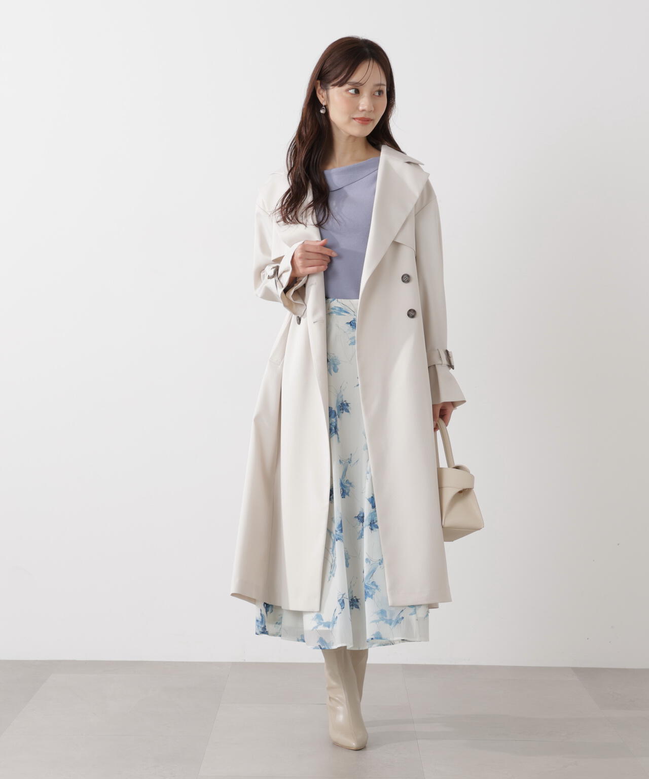 サイドリボン総針ニット【ブルー：official site・有楽町マルイ限定】